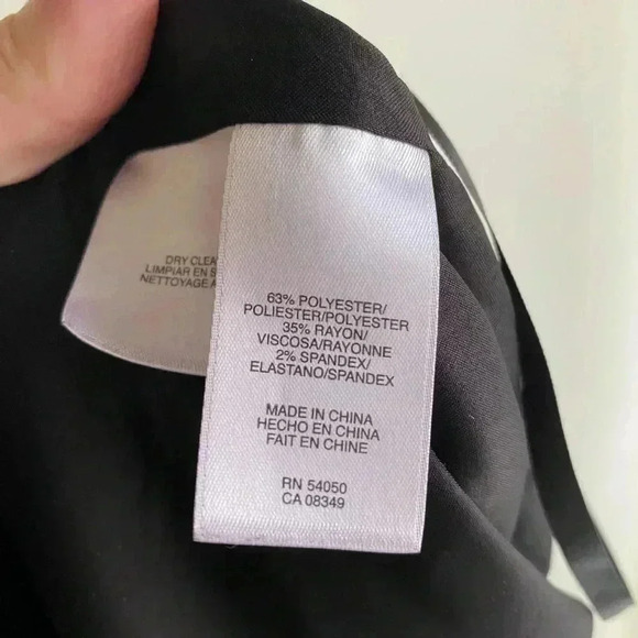 Anne Klein Black Dress Size 10 Midi Fit and Flare Cap Sleeve A Line Zipper Back - Picture 7 of 10